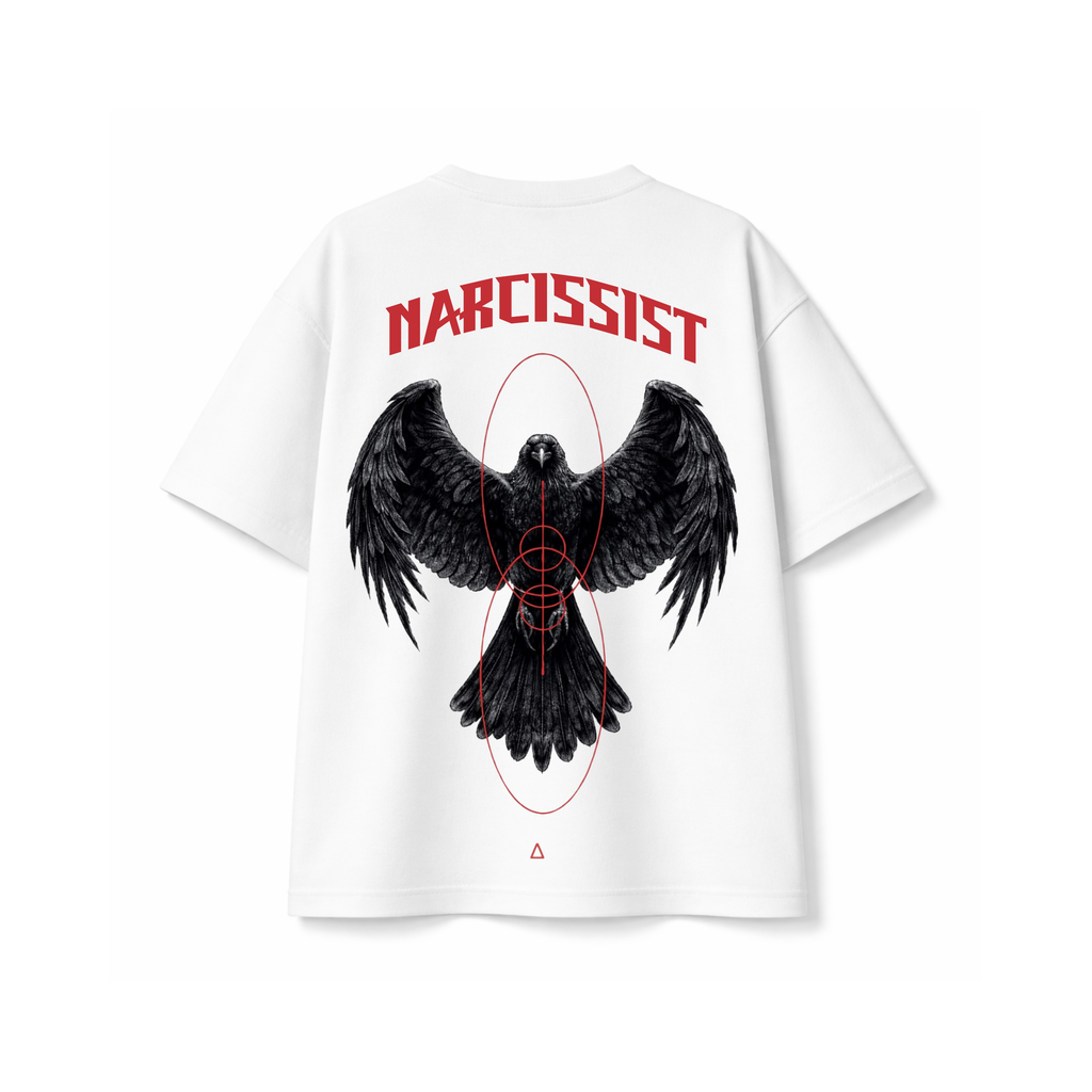 Narcissist Raven Oversized Tee – Dark Streetwear Graphic T-Shirt | Drip N Slay