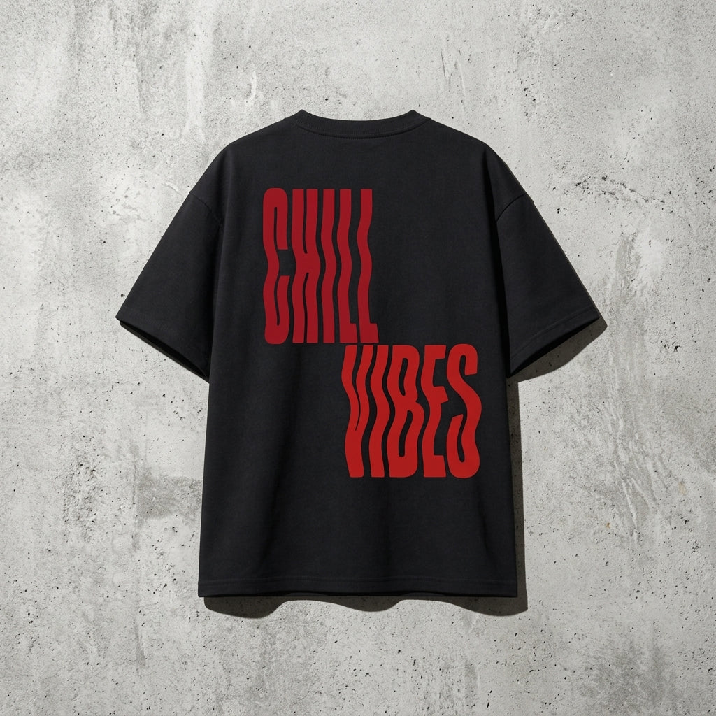 Chill Vibes Oversized T-Shirt | Black Streetwear T-Shirt
