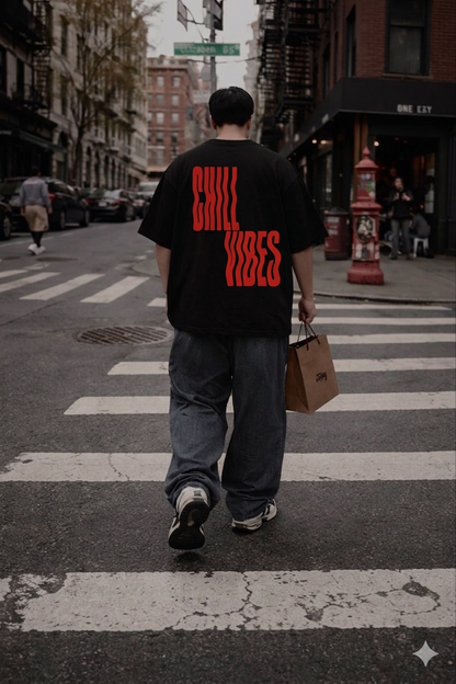 Chill Vibes Oversized Graphic T-Shirt
