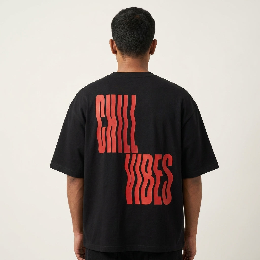 Chill Vibes Oversized T-Shirt | Black Streetwear T-Shirt