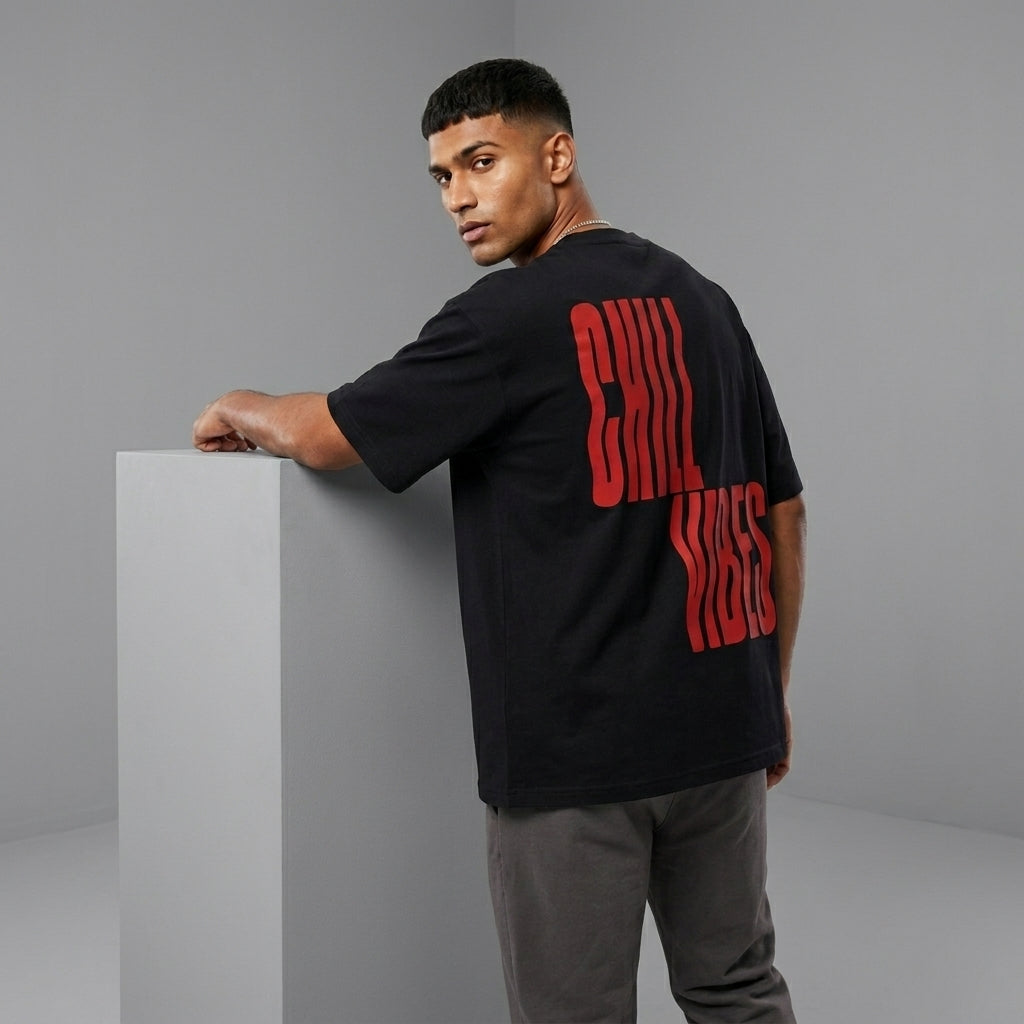 Chill Vibes Oversized T-Shirt | Black Streetwear T-Shirt