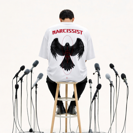 Narcissist Raven Oversized T-Shirt | Streetwear Graphic Tee for Men
