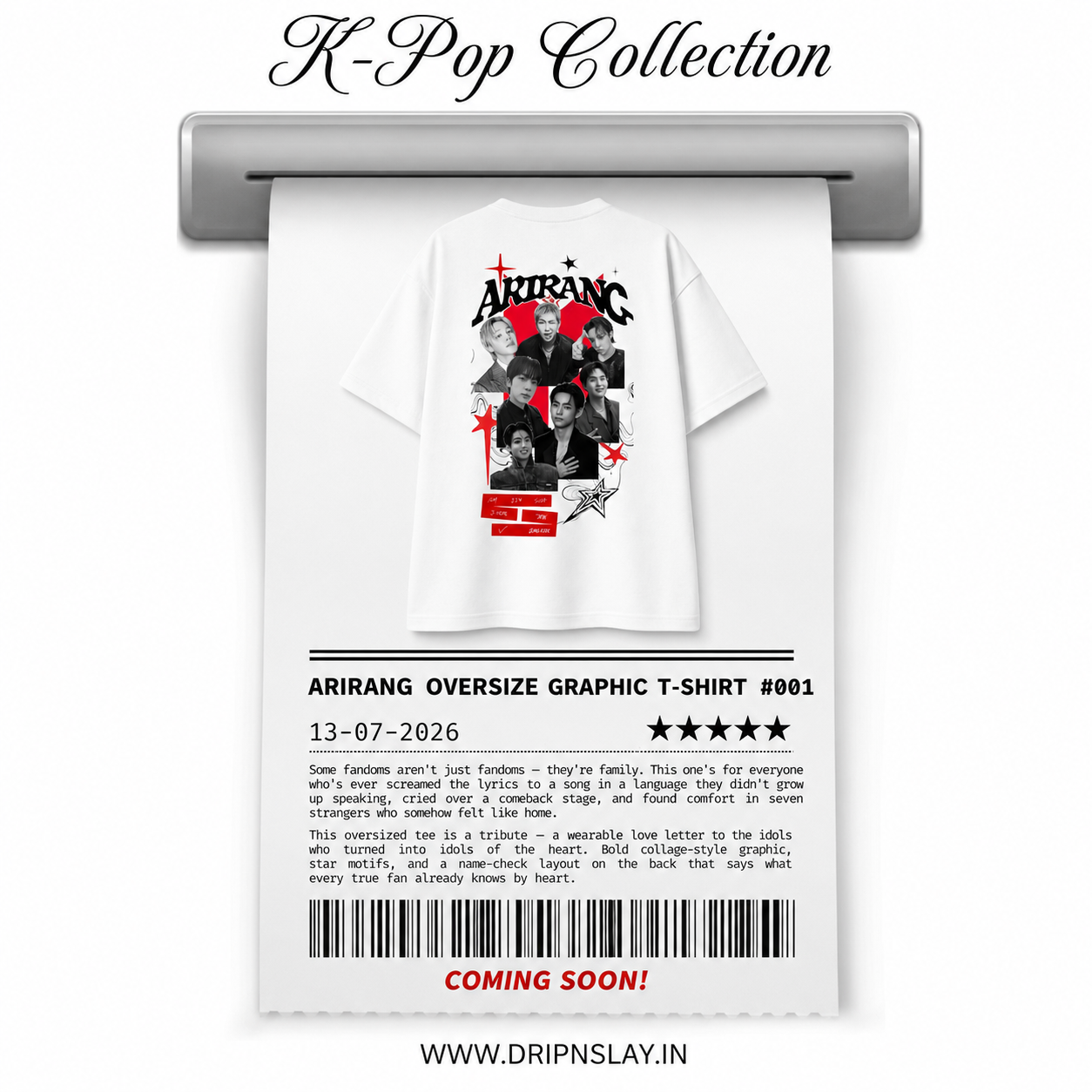 ARIRANG BTS Inspired Oversized Back Print T-Shirt