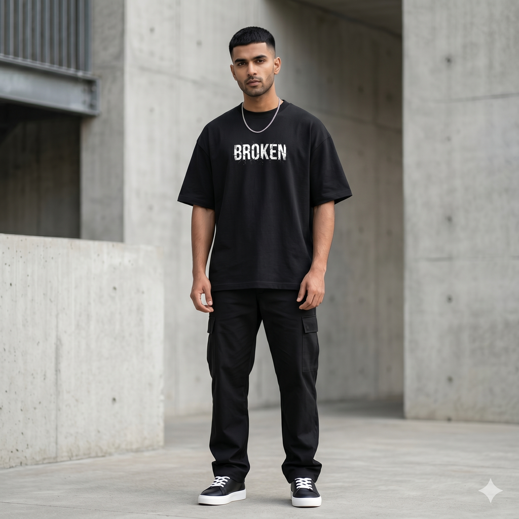BROKEN Typography Oversize Tshirt