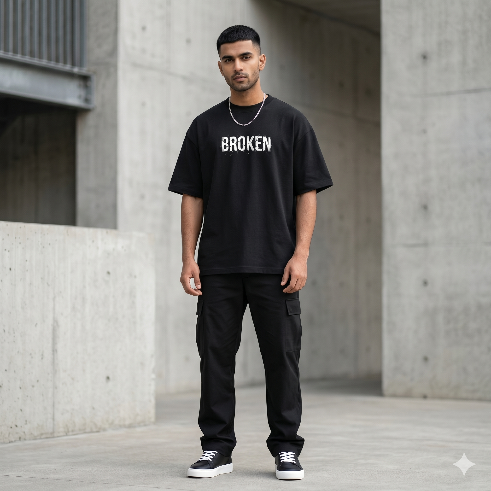 BROKEN Typography Oversize Tshirt
