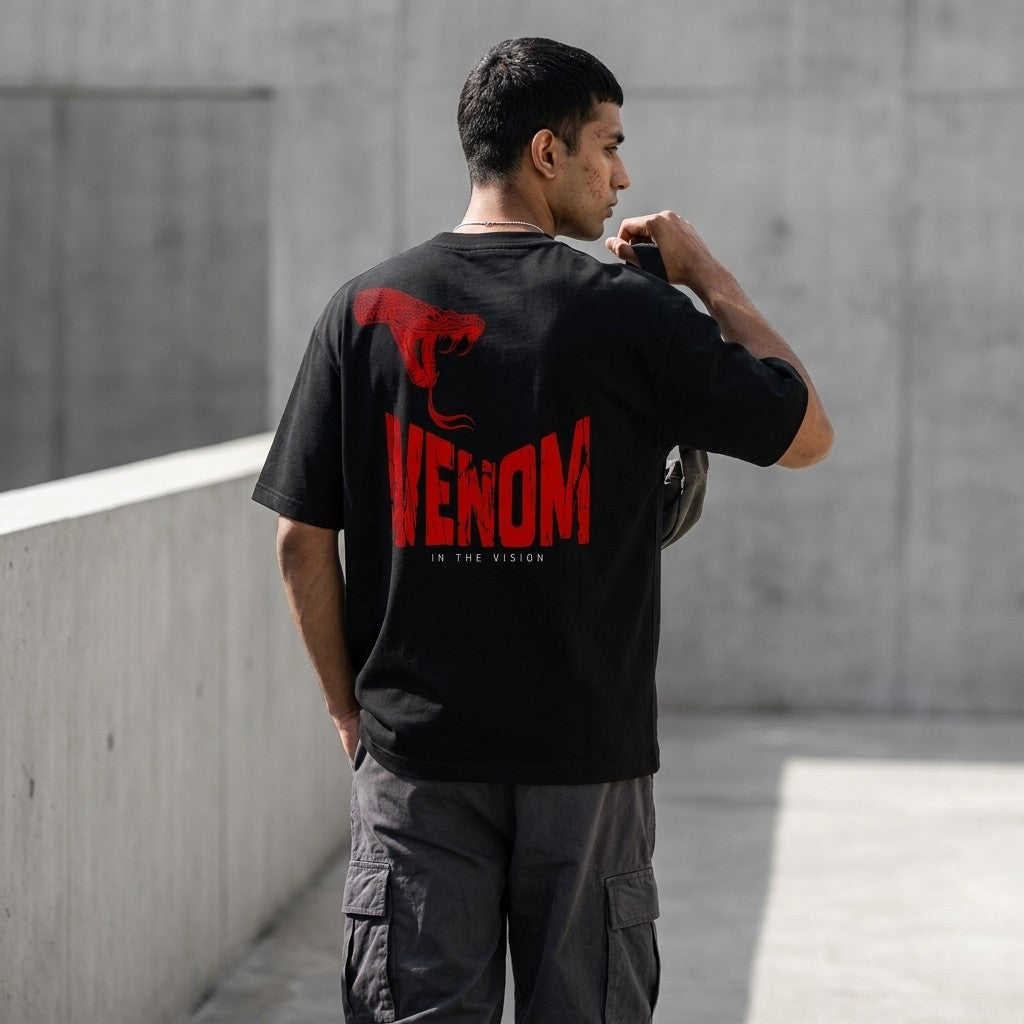 Venom – Snake Graphic Oversized T-Shirt | Dark Power Collection