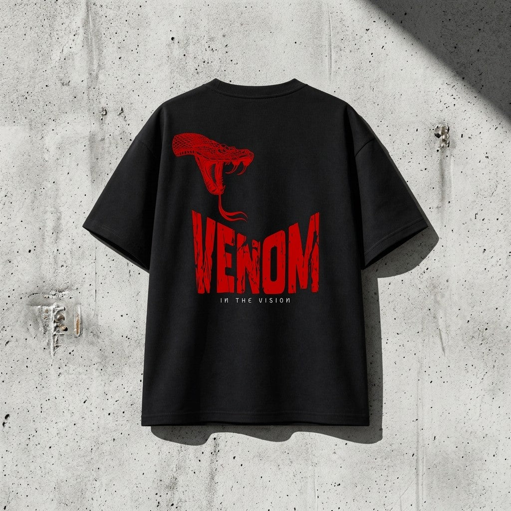 Venom – Snake Graphic Oversized T-Shirt | Dark Power Collection