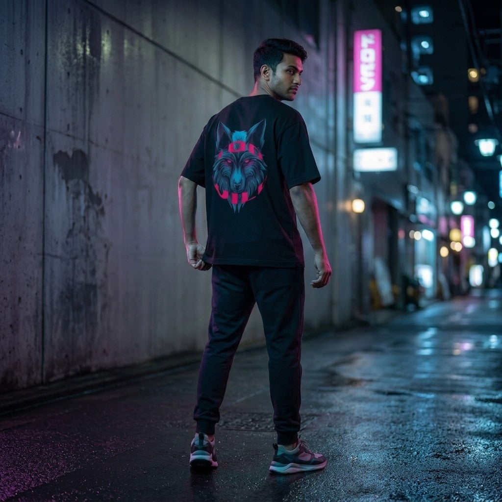 Wolf Graphic Oversized T-Shirt | Dark Power Collection