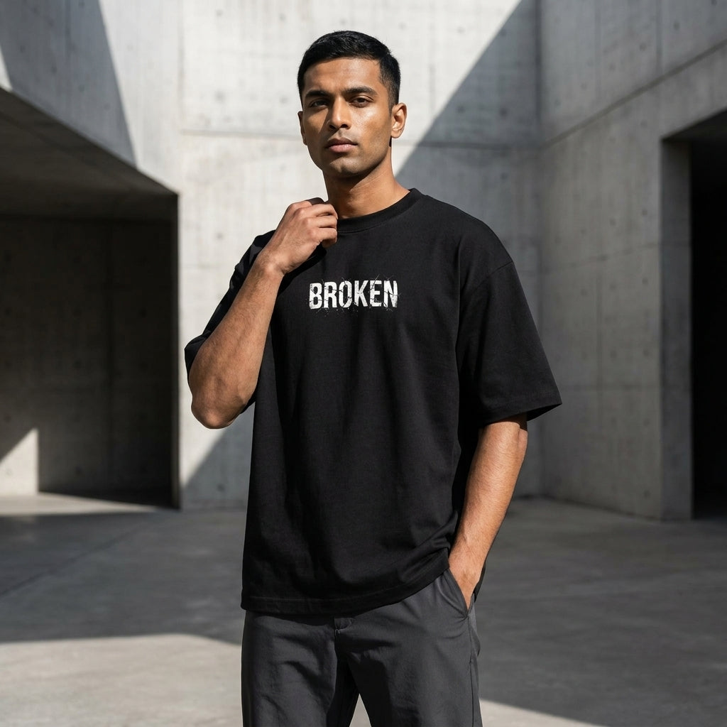 BROKEN Typography Oversize Tshirt