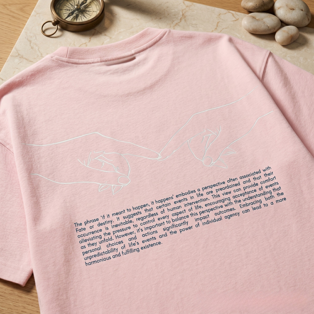 Serendipity Oversized Typography T-Shirt for Men | Aesthetic Back Print Graphic Tee | Premium Streetwear Cotton T-Shirt