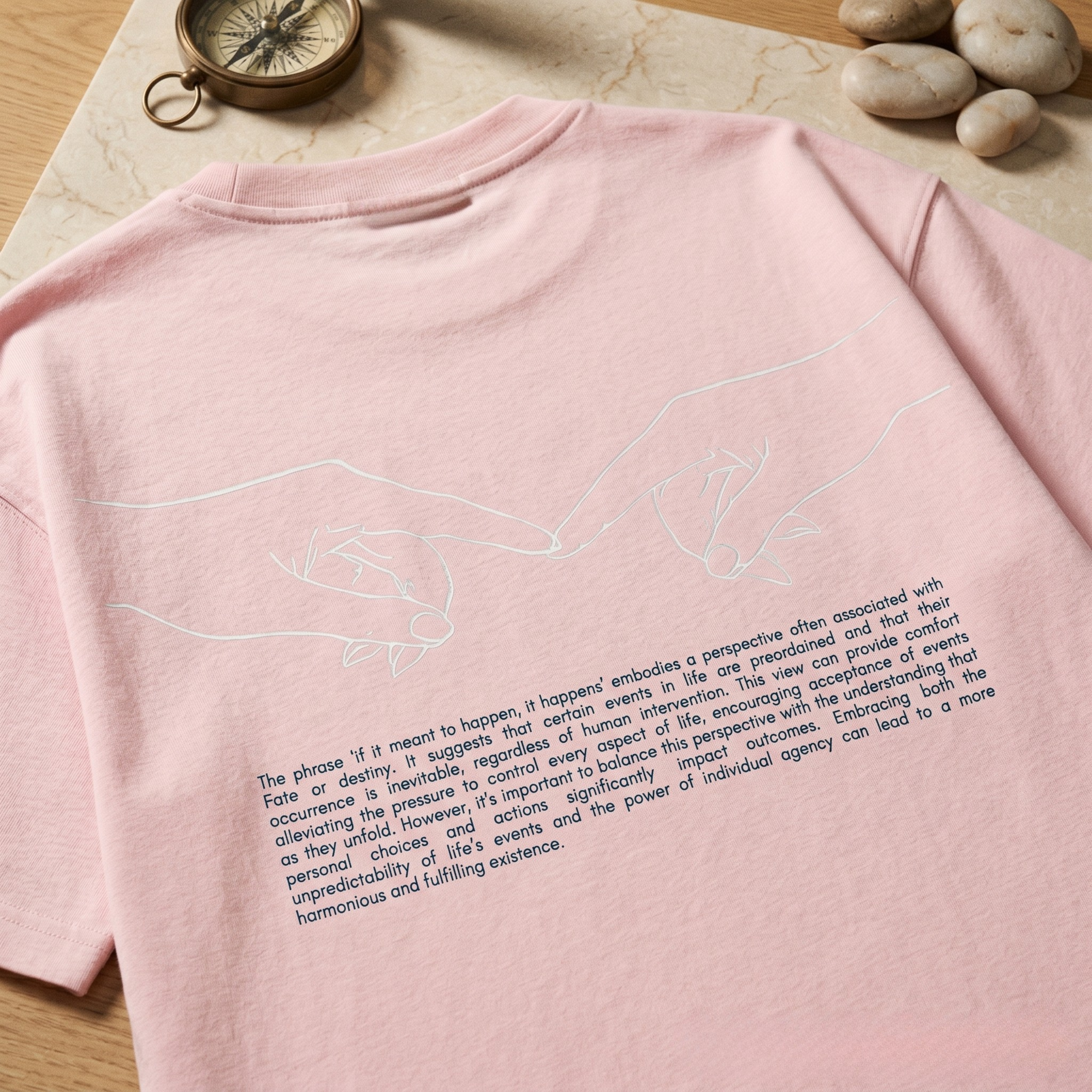 Serendipity Oversized Typography T-Shirt for Men | Aesthetic Back Print Graphic Tee | Premium Streetwear Cotton T-Shirt